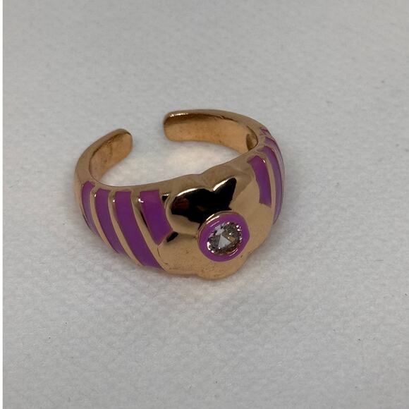 NEW ETTIKA REVOLVE Purple 18k Gold-Plated Cuff Ring - Picture 1 of 2